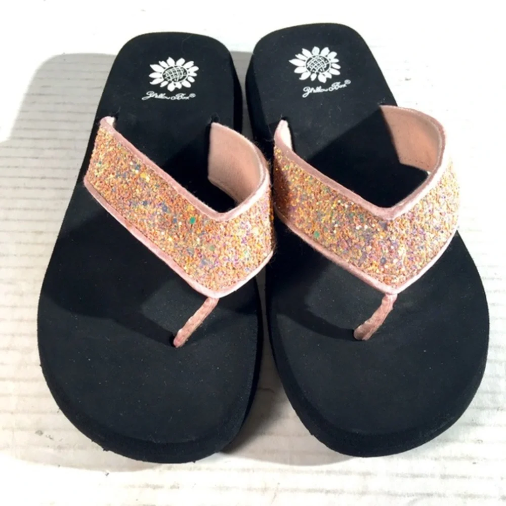 Yellow Box Girls Feliks Glitter Chunky Flip Flops